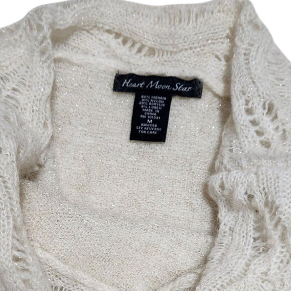 Sparkly cream colored off the shoulder top with flared sleeves - Picture 7 of 8